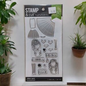 🌍5/$10🌏 Hero Arts Stamp & Cut Dress Up Clear Stamp Die Set Girl Face Birthday